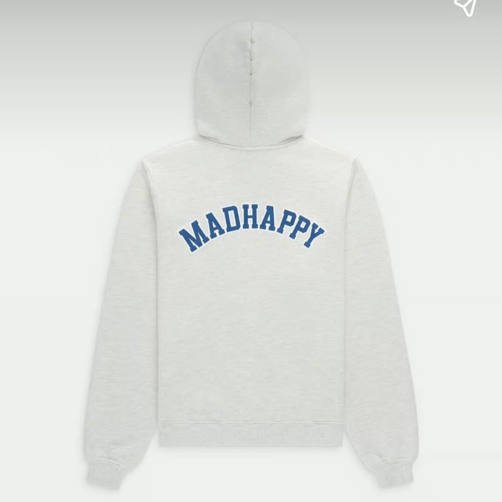 Madhappy x Dodgers Crystal Logo Fleece Hoodie Grey Ash Size Small - Picture 2 of 7